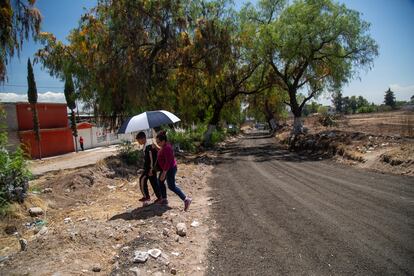 La calle Tepatitla, en el municipio de San Juan Teotihuacán de Arista, donde vive la familia de Norma Lizbeth.