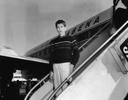 Bobby Fischer, a su llegada a Nueva York en agosto de 1958, despu&eacute;s de un torneo en Yugoslavia. 