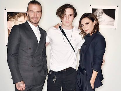 David y Victoria Beckham, en la presentaci&oacute;n del libro fotogr&aacute;fico de Brooklyn Beckham.