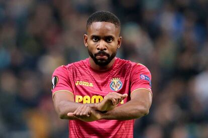 C&eacute;dric Bakambu en la celebraci&oacute;n de gol ante el Astana.