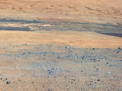 Fotografía del paisaje en Marte tomada por el Curiosity.