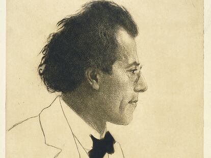 Gustav Mahler (1860-1911) retratado por Emil Orlik (1870-1932) en 1903.