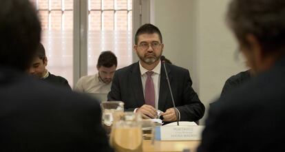 El concejal de Economía en la comisión municipal el 20 de noviembre de 2017.