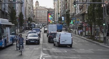 La Gran Vía, dentro del perímetro de Madrid Central.