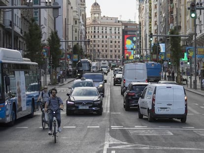 La Gran Vía, dentro del perímetro de Madrid Central.