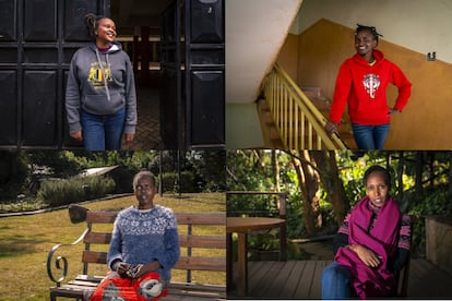 De izquierda a derecha, y de arriba a abajo: Sylvia Rotich, Maurine Kiptoo, Anne Mononi y Lilian Naserian.