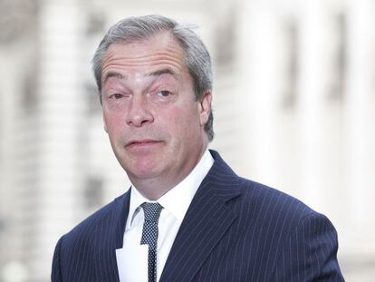 Farage, en un acte de celebració del final de la II Guerra Mundial aquest diumenge a l'abadia de Westminster, a Londres.