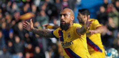 Arturo Vidal, durante el duelo ante el Leganés.