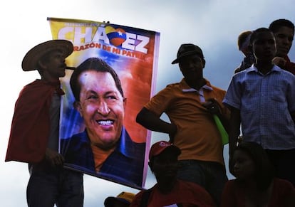 Partidarios de Ch&aacute;vez, durante la campa&ntilde;a electoral.