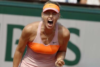 Sharapova celebra su victoria. 