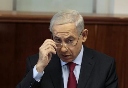 Netanyahu, en su consejo de ministros en Jerusalén, el 17 de septiembre.