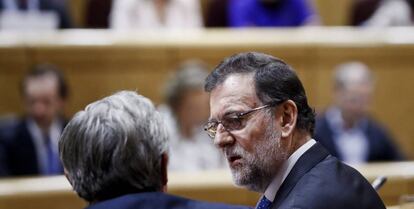 El president del Govern central, Mariano Rajoy, aquest dimarts al Senat.