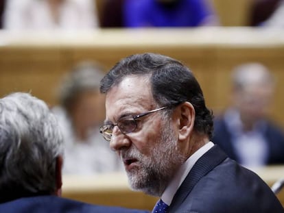 El president del Govern central, Mariano Rajoy, aquest dimarts al Senat.