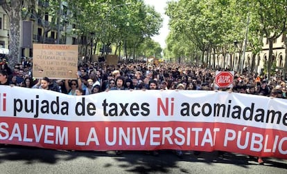 Manifestación contra la subida de tasas en 2012.
