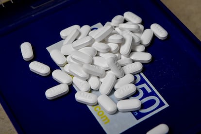 Pastillas de Hydrocodone, un opioide, en una farmacia de Portsmouth, Ohio, en una imagen de 2017.