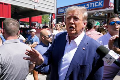 Donald Trump at a rally in Des Moines, Iowa