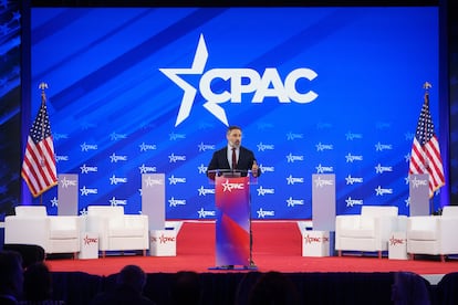 El lder de Vox, Santiago Abascal, en la cumbre de la Conservative Political Action Conference (CPAC), en National Harbor, Maryland, el jueves.