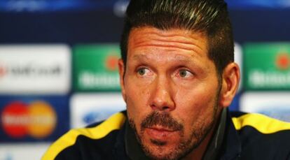 Simeone, durante una rueda de prensa esta temporada.