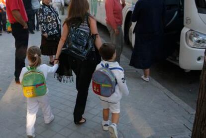 Vuelta al colegio, el año pasado, en un centro de Madrid.