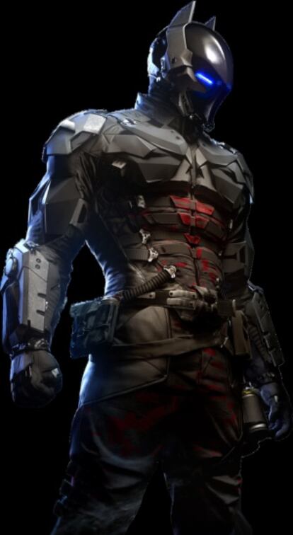 La nueva armadura 'high-tech' del cruzado oscuro en 'Batman: Arkham Knight'.