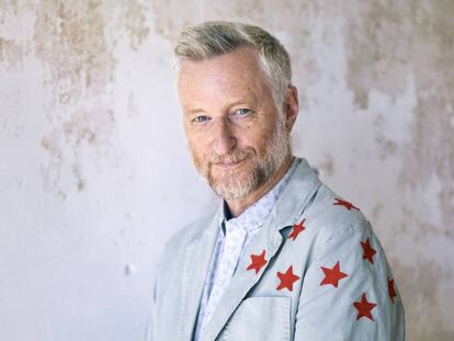 Billy Bragg, en el festival de folk de Newport  (Estados Unidos), en 2017. 
 