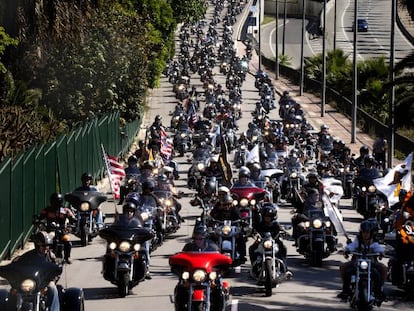 Concentración de motocicletas celebrada en Barcelona.