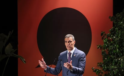 Pedro Sánchez, este domingo en Sevilla.