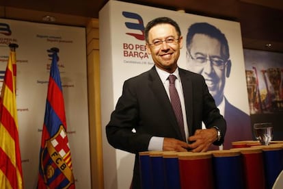 Bartomeu, el d&iacute;a de la presentaci&oacute;n de su candidatura.