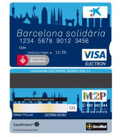 Prototipo de la tarjeta que entregará el Ayuntamiento