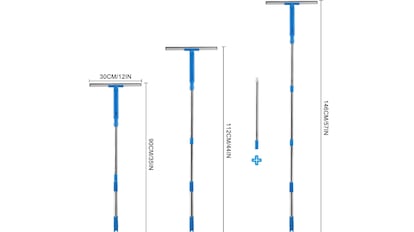 Este limpiacristales cuenta con un mango extensible perfecto para llegar a todas las alturas