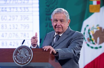 El presidente Andrés Manuel López Obrador, en su conferencia de prensa del martes.