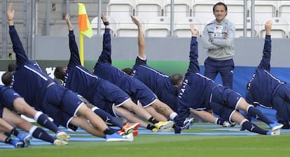 Prandelli, durante un entrenamiento