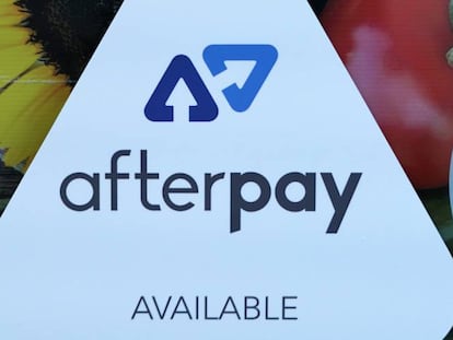 Logo de Afterpay en una tienda de Sídney (Australia). 