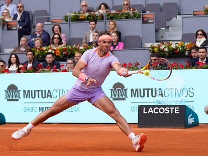 Rafael Nadal disputando el Masters de Madrid.