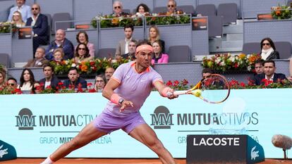 Rafael Nadal disputando el Masters de Madrid.