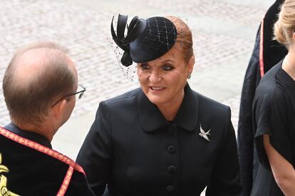 Sarah Ferguson, duquesa de York, llegaba a la abadía de Westminster para asistir al funeral de Isabel II.