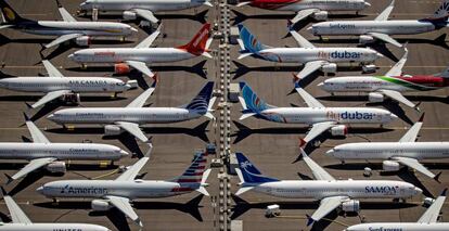 Varios Boeing 737 Max 8 en Seattle, Washington.