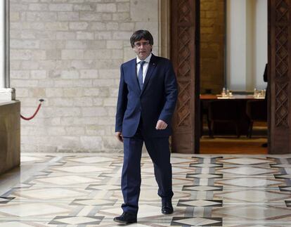 Carles Puigdemont en la sede de la Generalitat en octubre del pasado año.