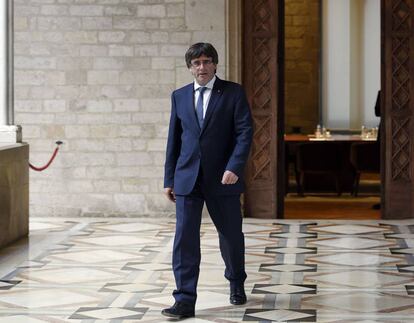 Carles Puigdemont en la sede de la Generalitat en octubre del pasado a&ntilde;o. 