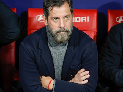 Quique Sánchez Flores, en el partido de cuartos de final de la Copa ante el Atlético de Madrid.