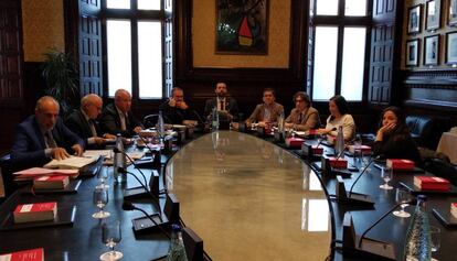 La Mesa del Parlament, este viernes.