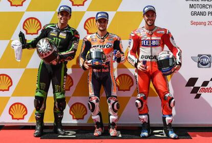 Zarco, Pedrosa y Dovizioso estarán en la primera fila de la parrilla de Sepang.