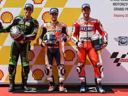 Zarco, Pedrosa y Dovizioso estarán en la primera fila de la parrilla de Sepang.