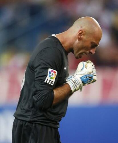 Caballero, durante un partido ante el Atlético de Madrid