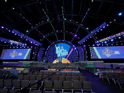 The stage for the NFL Draft on Wednesday in Detroit (USA).