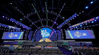 El escenario del Draft de la NFL, este miércoles en Detroit.