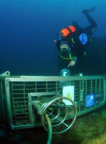 Imagen del laboratorio submarino frente a la costa de Vilanova i la Geltrú (Barcelona)