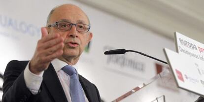Cristóbal Montoro, esta mañana en Madrid.