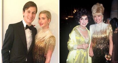En 2014, la hija mayor de Donald Trump, Ivanka, escogió un antiguo vestido de su madre para una gala. La exesposa del presidente de EE UU, Ivana Trump, vistió esta llamativa prenda de Bob Mackie en 1991.