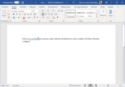 Abrir enlaces en Microsoft Word.